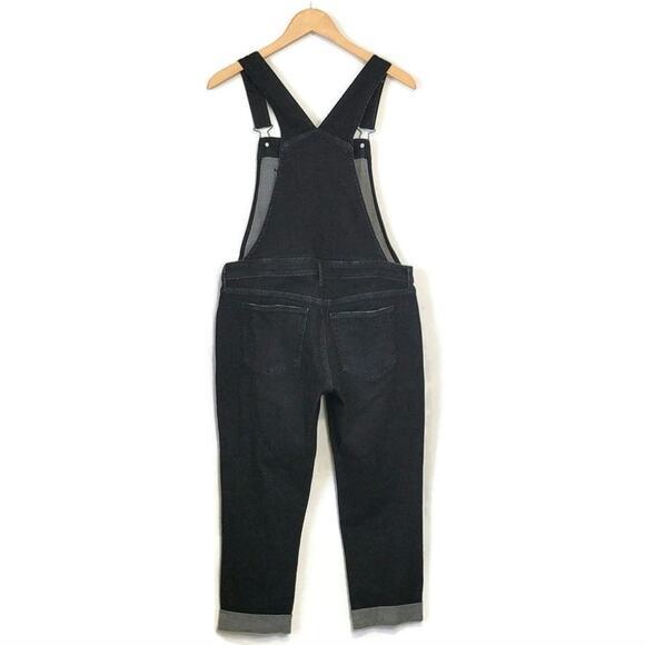 Abercrombie & Fitch Black Denim Overalls Straight Leg Crop Utility Style 90's S - Picture 11 of 16